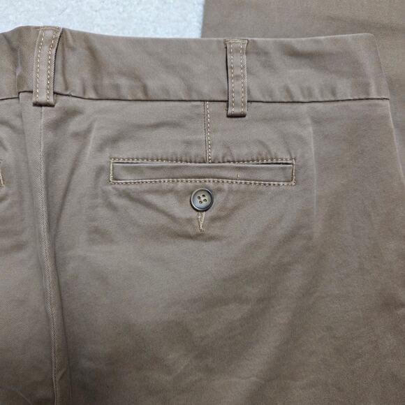 NWOT Women's 10 Lands' End Fit 1 Chino Khaki Straight Leg Pants Flat Front Tan - Picture 7 of 15